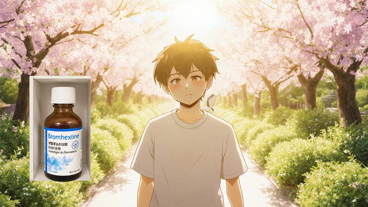 Happy person walking in a bright garden, breathing freely after sinus relief.