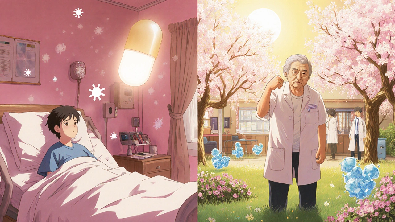 Hopeful hospital and clinic montage with Baricitinib treating COVID‑19 and easing joint pain.