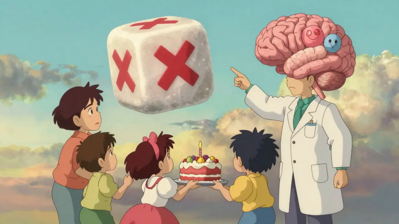 Child at birthday party with sugar treats, scientist correcting hyperactivity myth