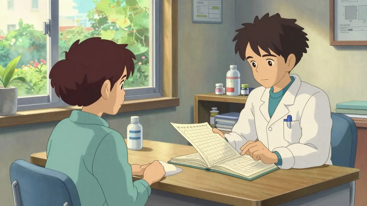 Patient and doctor discussing health plan in a sunny office